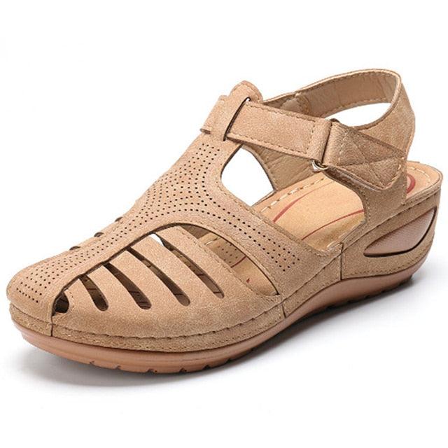 Women Sandals - Ankle Summer Closed Toe Sandal - Platform Hollow Out (SS4)