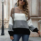 Color Block Round Neck Sweater - Deals DejaVu