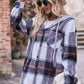 Plaid Dropped Shoulder Hooded Jacket (BFD) T - Deals DejaVu