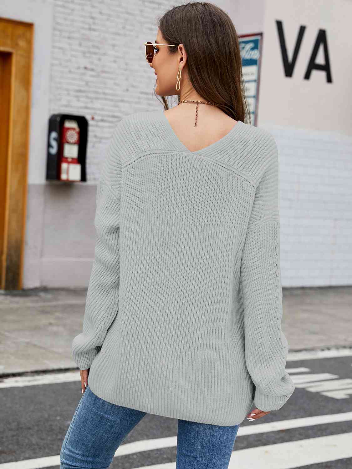 V-Neck Rib-Knit Top - Deals DejaVu