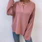 Quarter-Button Slit Sweater