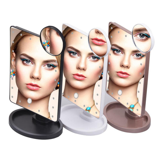 22 LED Lights Touch Screen Makeup Mirror 1X 10X Magnifying Vanity 16 Lights Bright Adjustable (M5)(1U86)