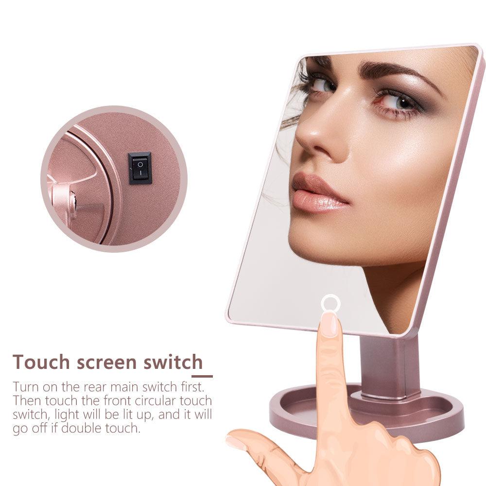 22 LED Lights Touch Screen Makeup Mirror 1X 10X Magnifying Vanity 16 Lights Bright Adjustable (M5)(1U86)