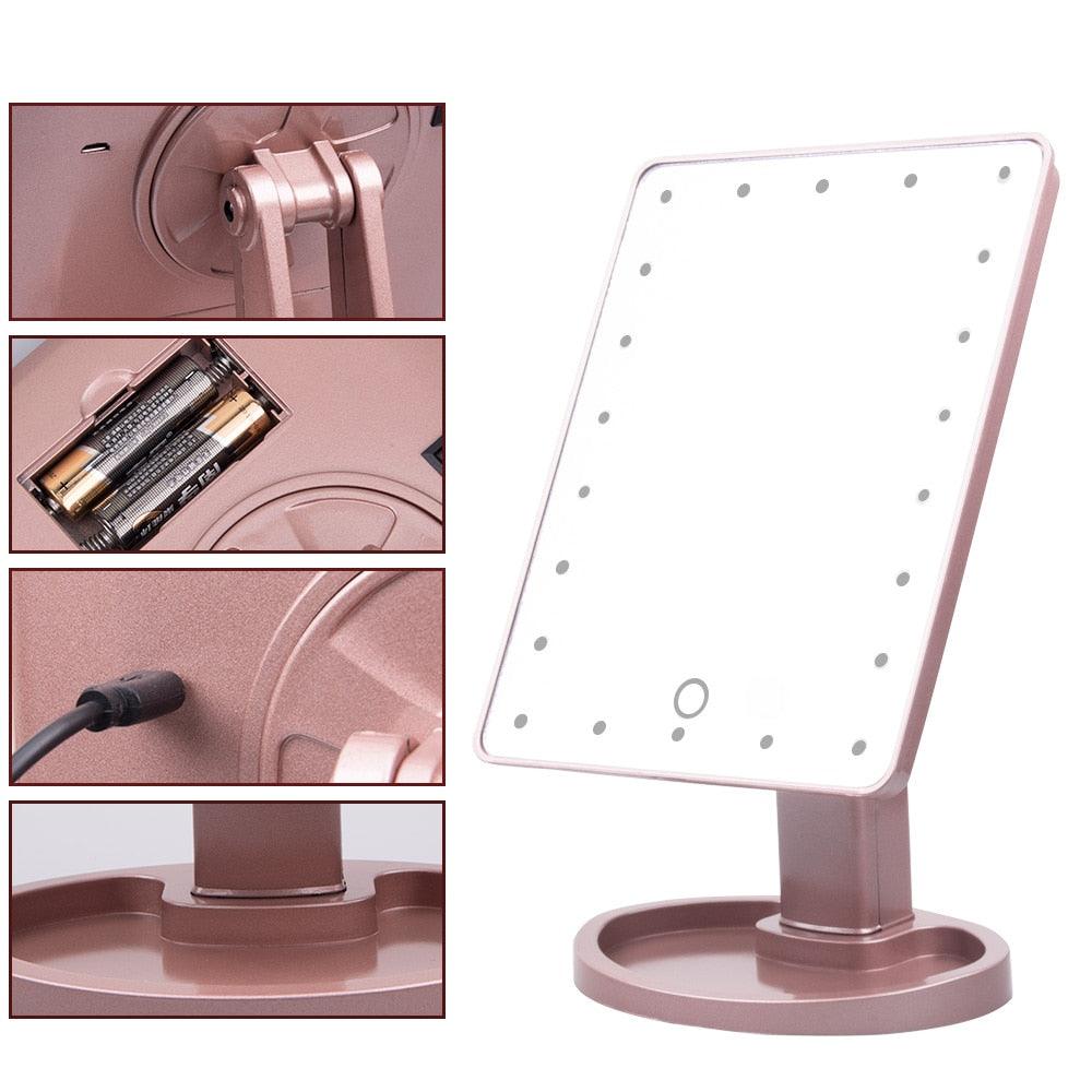 22 LED Lights Touch Screen Makeup Mirror 1X 10X Magnifying Vanity 16 Lights Bright Adjustable (M5)(1U86)