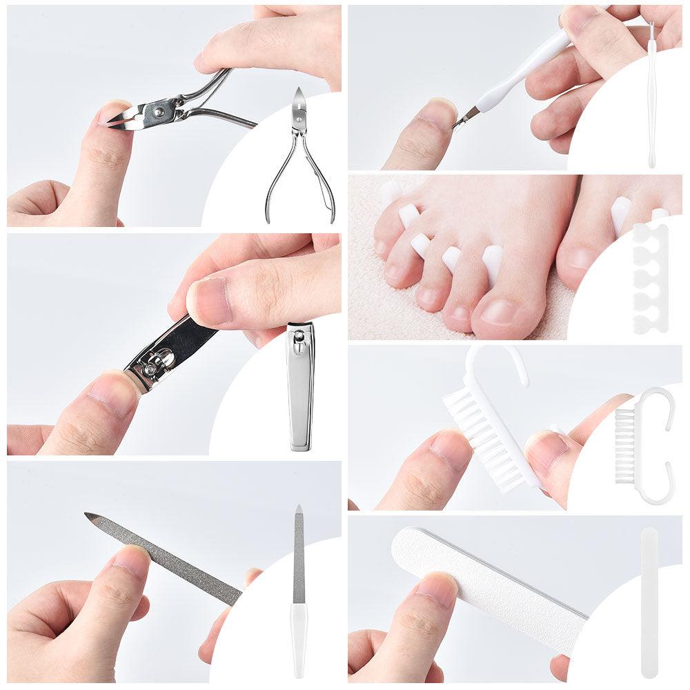 22Pcs/Set Nail Art Cuticle Scissors Cleaning Brush Dead Skin Pusher Fork Manicure Polish Remover Tools (N3)(1U85)
