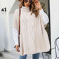 Cable-Knit Turtleneck Slit Sweater - Deals DejaVu
