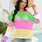 Color Block Boat Neck Sheer Cover Up (TB11D) T