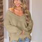 Frayed Hem Dropped Shoulder Sweater - Deals DejaVu