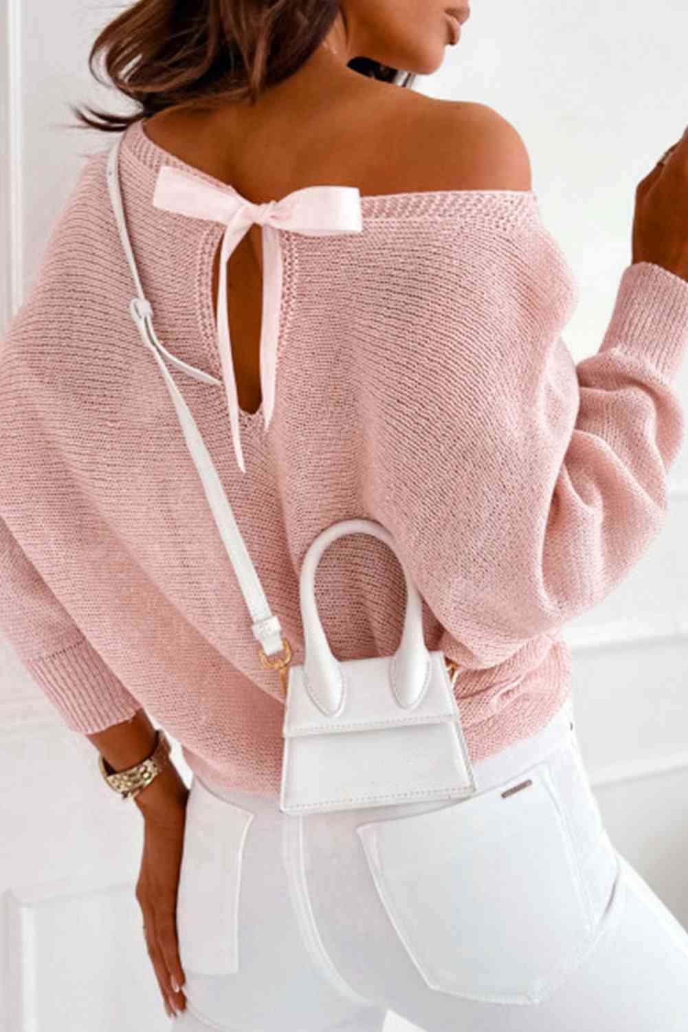 Ribbed Boat Neck Sweater - Deals DejaVu