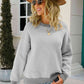 Chevron Ribbed Trim Dropped Shoulder Knit Pullover