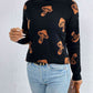 Patterned Drop Shoulder Sweater - Deals DejaVu