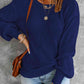 Double Take Tied Balloon Sleeve Round Neck Sweater