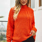 Cable-Knit Turtle Neck Long Sleeve Sweater - Deals DejaVu