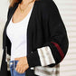 Double Take Striped Rib-Knit Drop Shoulder Open Front Cardigan