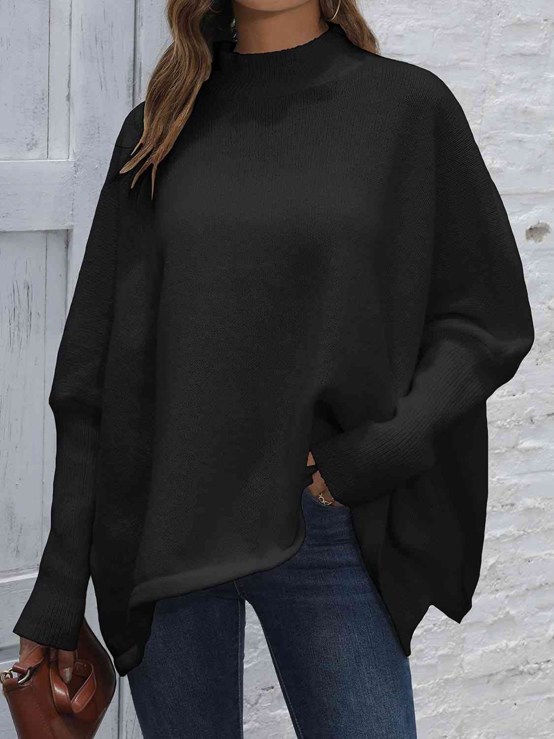 Loose Hem Plain Sweater - Deals DejaVu