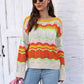 Openwork Round Neck Knit Top