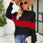 Contrast Round Neck Sweater - Deals DejaVu