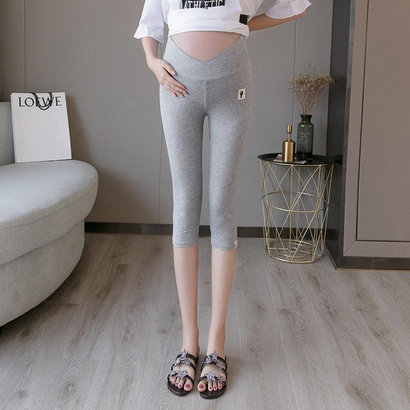 Super Cute Summer Thin Cotton Modal Maternity Legging - Low Waist Belly - Short Clothes for Pregnant Women - Pregnancy Capris (F6)(2Z7)