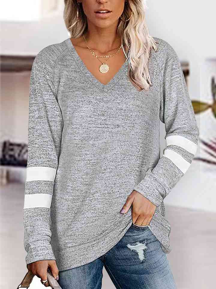 V-Neck Raglan Sleeve T-Shirt (BFD) T - Deals DejaVu