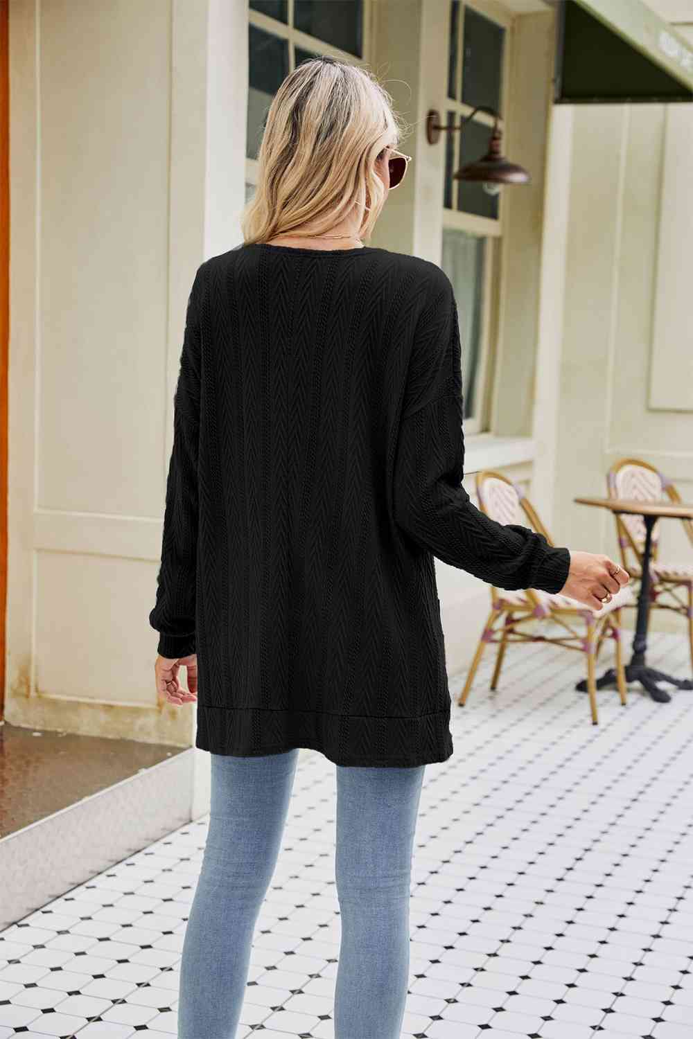 Long Sleeve Pocketed Cardigan - Deals DejaVu