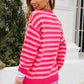 Warm Spice Striped Round Neck Sweater