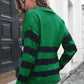 Striped Johnny Collar Sweater - Deals DejaVu