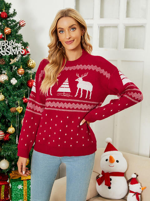 Reindeer Round Neck Sweater