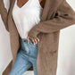 Double Take Ribbed Open Front Hooded Cardigan with Pockets - Deals DejaVu