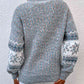 Snowflake Pattern Mock Neck Sweater - Deals DejaVu