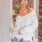 Frayed Hem Dropped Shoulder Sweater - Deals DejaVu