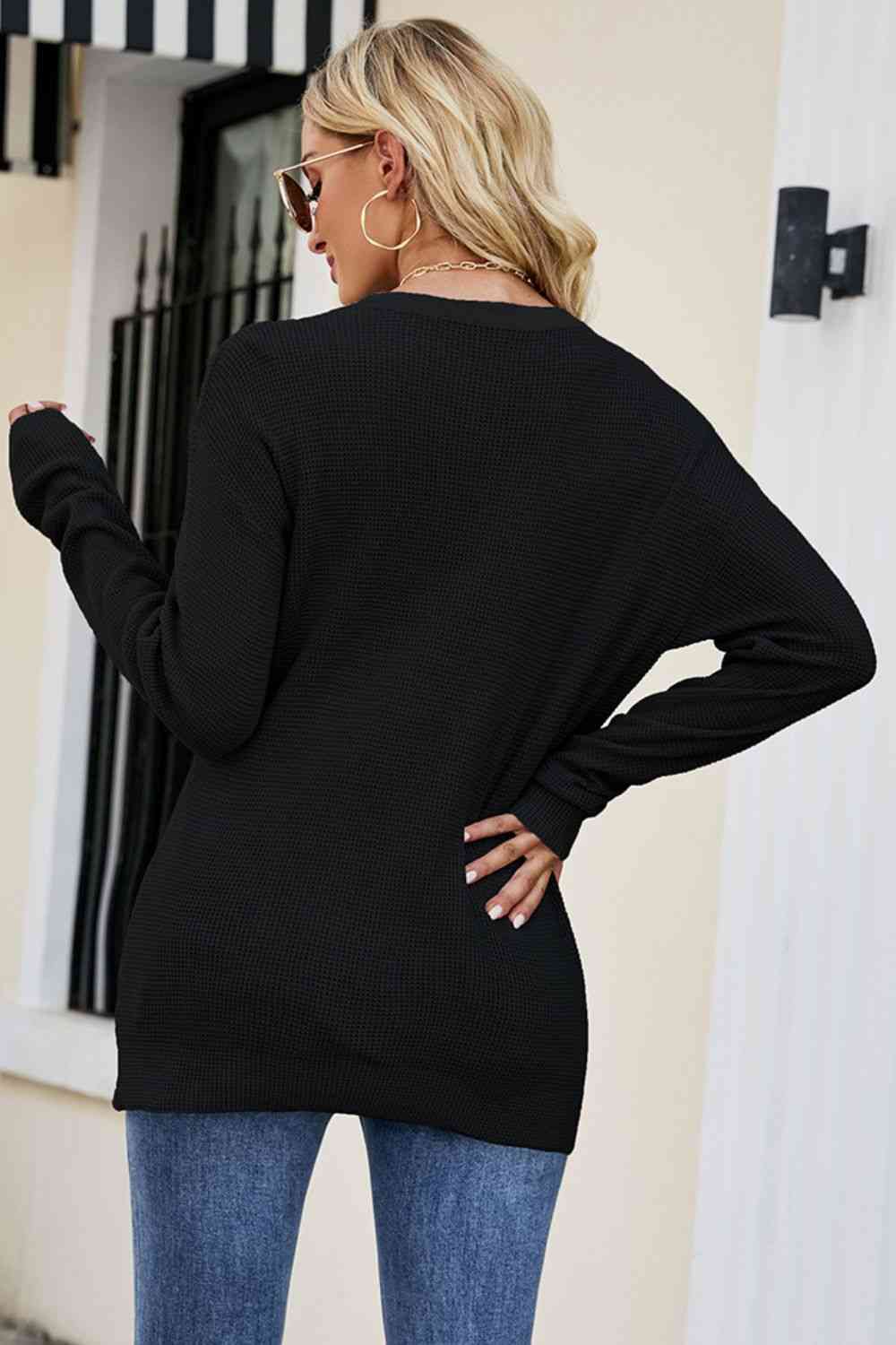 Twisted Round Neck Sweater - Deals DejaVu