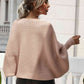 Woven Right Horizontal Ribbing Dolman Sleeve Sweater