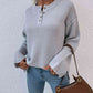 Quarter-Button Slit Sweater