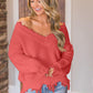Frayed Hem Dropped Shoulder Sweater - Deals DejaVu