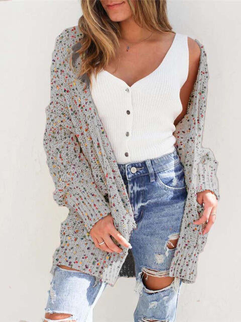 Multicolored Open Front Cardigan - Deals DejaVu