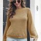 Round Neck Rib-Knit Sweater - Deals DejaVu