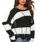 Color Block Backless Long Sleeve Sweater - Deals DejaVu