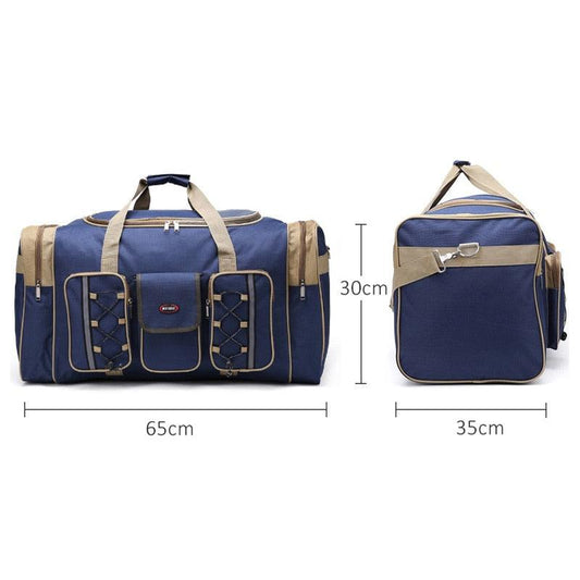 Thick Canvas Casual Duffle Bag - Waterproof Travel Bags - Long Strap Anti-scratch Multi-pocket Large Capacity Handbags (LT3)(F78)