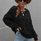 Woven Right Cable-Knit Openwork Round Neck Sweater