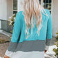 Striped Color Block Open Front Cardigan