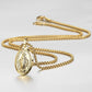 2mm Oval Virgin Mary Pendant Necklace - Men Women Jewelry Trendy Gold Color (2U83)