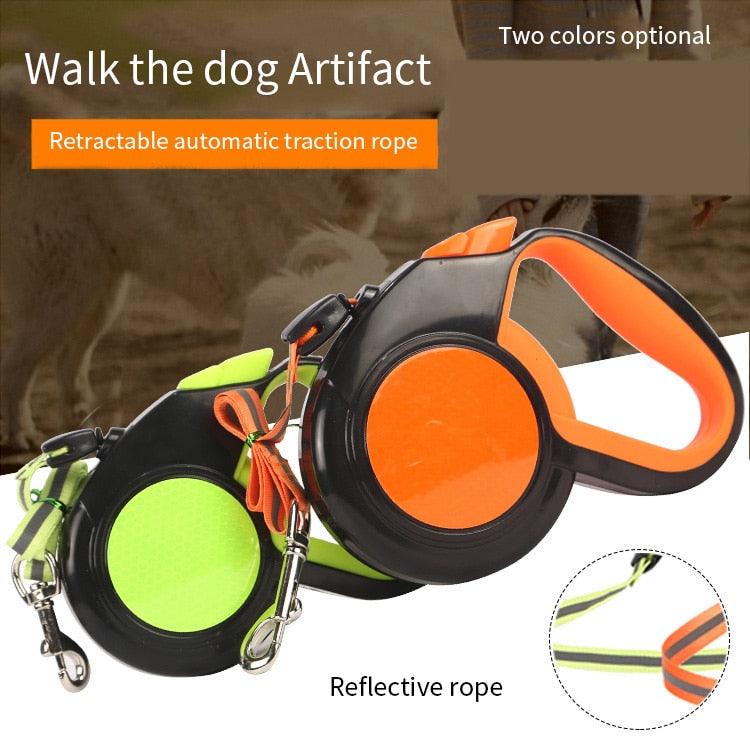 3/5/8M Durable Retractable Cat Dog Leash - Automatic Reflective Leashes - Nylon Extending Puppy Walking Running Leads (2U75)(2U70)