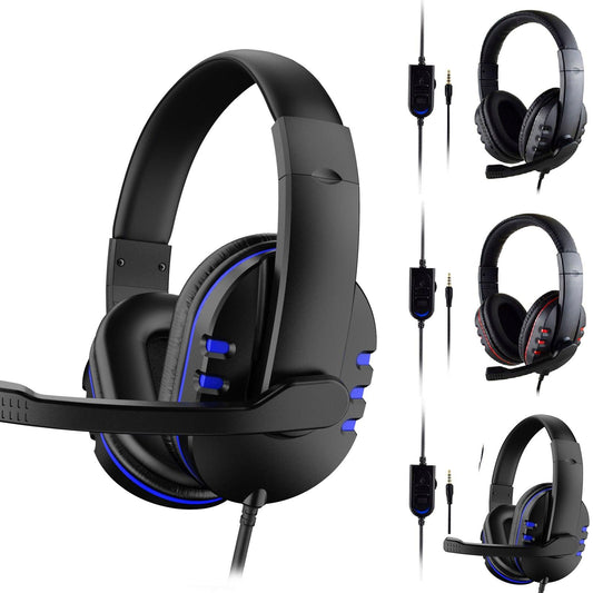 3.5mm Wired Gaming Headset PC Bass Stereo Surround Headphone Wired Computer Gamer Earphone With Mic For PS4 Laptop For XboX (AH)(1U49)
