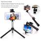 3 In 1 Wireless BT Selfie Stick Foldable Tripod Expandable Monopod Remote Shutter Handheld Selfie Stick For iPhone IOS Android (RS)(1U50)