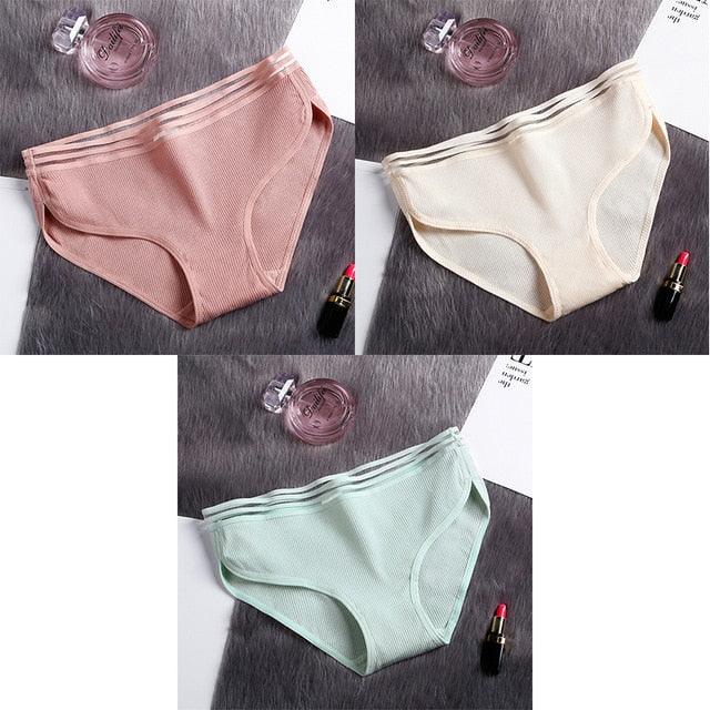 Great 3 Pcs Women's Underwear - Cotton Panties - Female Briefs Soft High Quality Underwear (TSP3)(TSP1)
