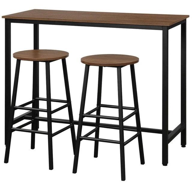 3 Piece Bar Table Set Pub Table and 2 Stools Counter Kitchen Dining Set (FW1)(FW3)(1U67)