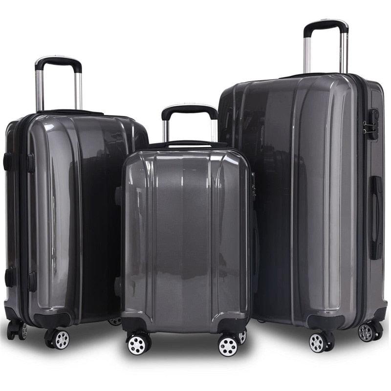 3 Piece Set 100% ABS Luggage Set - Traveling Luggage Bags with Wheels (1U78)(LT1)(LT2) (1U78)