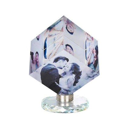 3 pictures crystal photo album color printed rotary photo frames for family friend wedding souvenir (AD3)