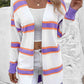 Striped Dropped Shoulder Cardigan