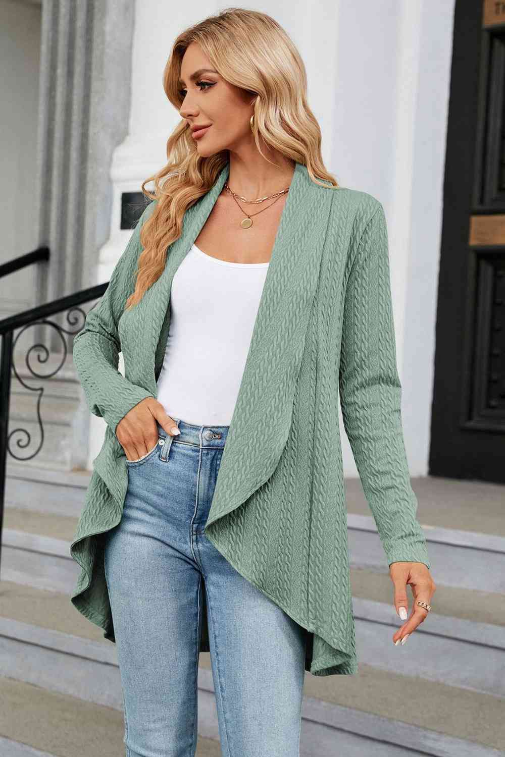 Open Front Long Sleeve Cardigan - Deals DejaVu